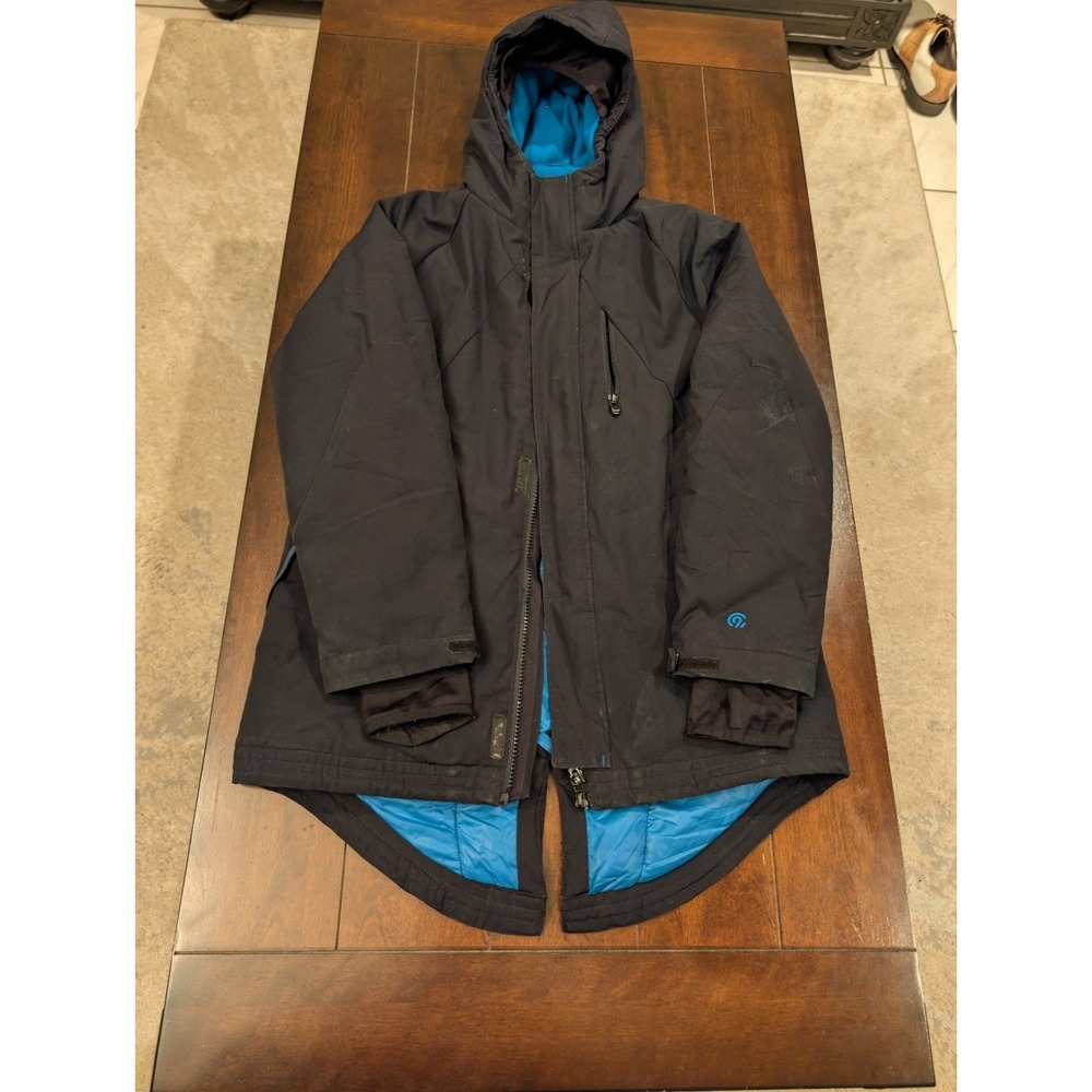 Champion Kids Boys Windbreaker Jacket Size 8-10 Black Hooded Full Zip Outdoor